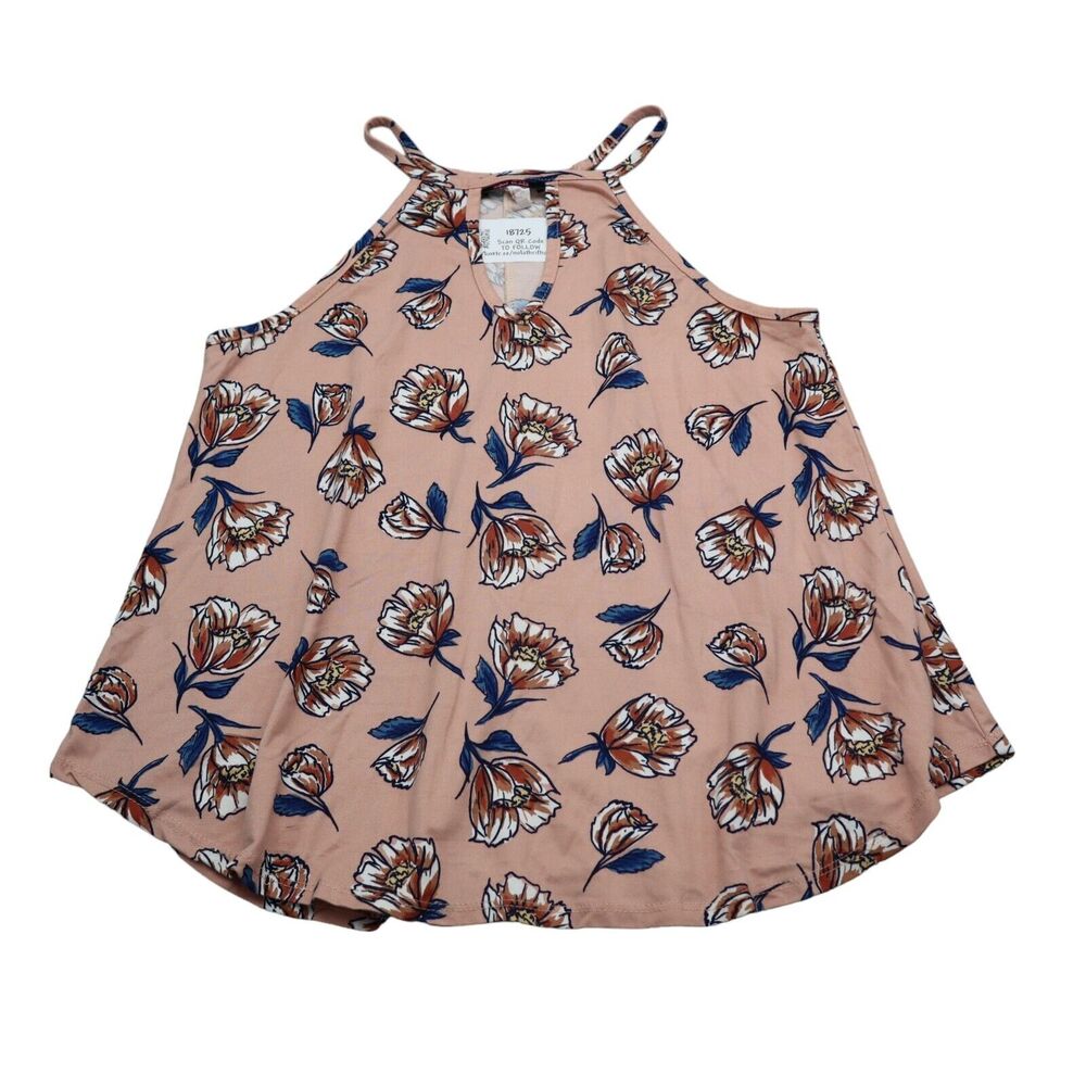Top Fashion New York Shirt Womens M Pink Sleeveless Floral Print Loose Top